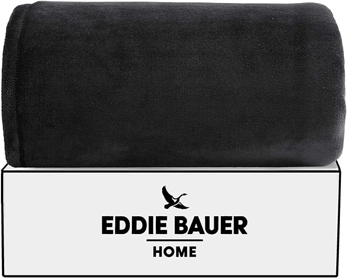 Eddie Bauer - Twin Blanket, Ultra Soft & Warm Plush Bedding, Bedding Set for The Colder Seasons (Black, Twin)