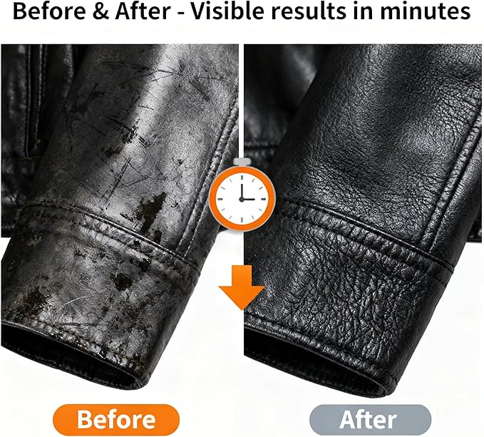 XIRUJNFD 160g/5.6oz Cleaning and Care Cream for Leather Care Conditioner, Restores & Protects for Dashboard, Steering Wheel Protection, Bag, Clothing, Sofa, Furniture, with Towels & Sponges (3)