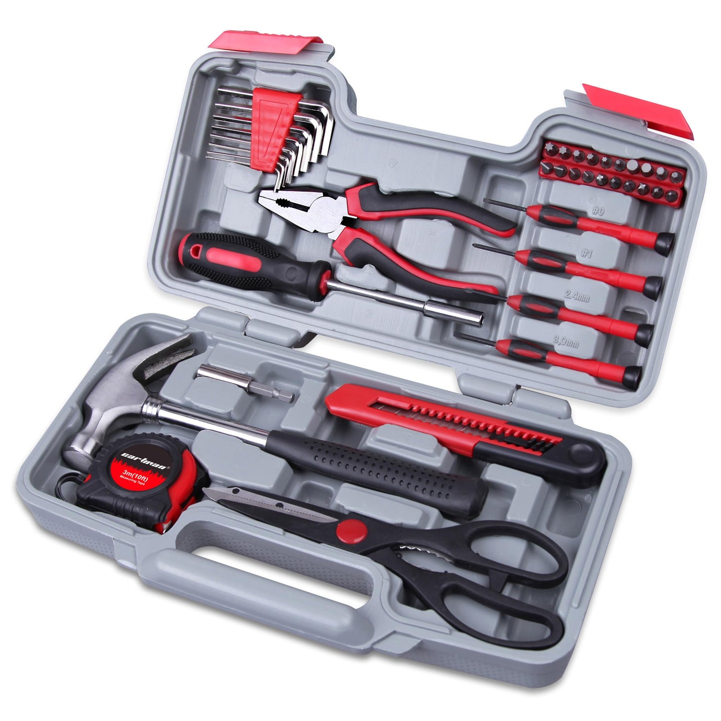 CARTMAN Tool Set General Hand Tool Kit with Plastic Toolbox Storage Case, Automotive Set Blue