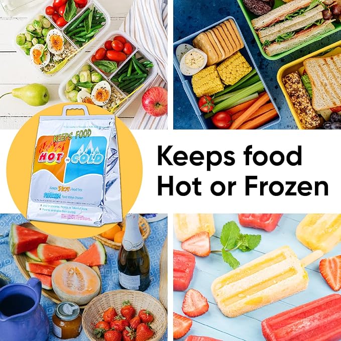 Superio Hot and Cold Insulated Bags for Food Delivery, Grocery Shopping Bags, Food Storage for Hot and Frozen Food for Travel, Disposable Cooler Bag, Reinforced Thermal Lunch Bag (3, 15.5"x13")