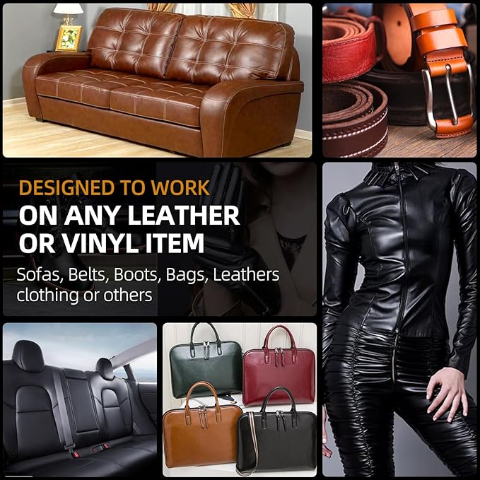 Leather Recoloring Balm, Leather Color Restorer, Leather Restorer for Couches, Leather Scratch Remover, Leather Scratch Repair, Leather Repair Kit for Furniture, Leather Dye (Light Brown)