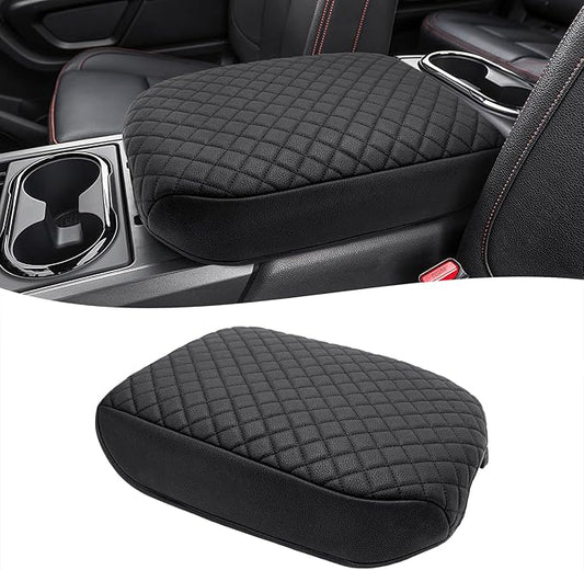 KBH Center Console Armrest Cover for Nissan Titan 2016-2024, Vinyl Leather Car Middle Console Lid Protector Arm Rest Cushion, Anti-Scratch, Black (ONLY for Bucket Seat Console)