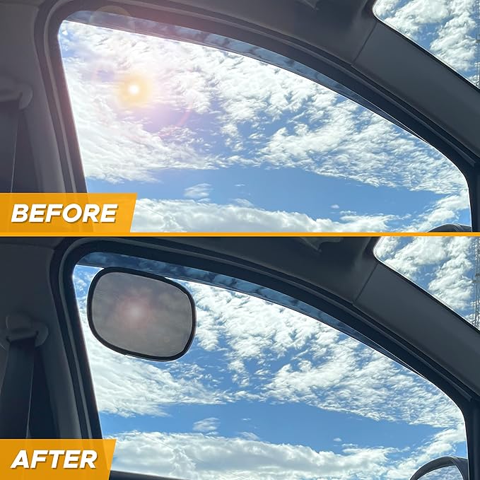 Econour Cling Sun Shade for Car Window and Windshield (4 Pack) | Static Cling Glare Protection for Baby | Car Windows Tint Sun Visor | Sun Glare Blocker for Driving | Sun Glare Protection Accessories