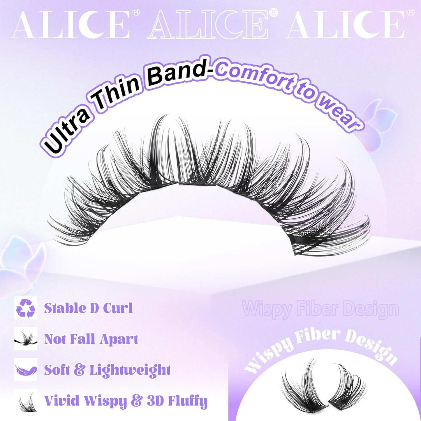 Natural Wispy Cluster Eyelash Extensions | Waterproof DIY Lashes | 224 Pcs