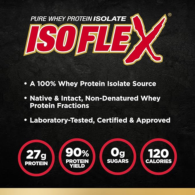 ALLMAX Nutrition ISOFLEX Whey Protein Isolate, Strawberry - 2 lb - 27 Grams of Protein Per Scoop - Zero Fat & Sugar - 99% Lactose Free - Gluten Free & Soy Free - Approximate 30 Servings