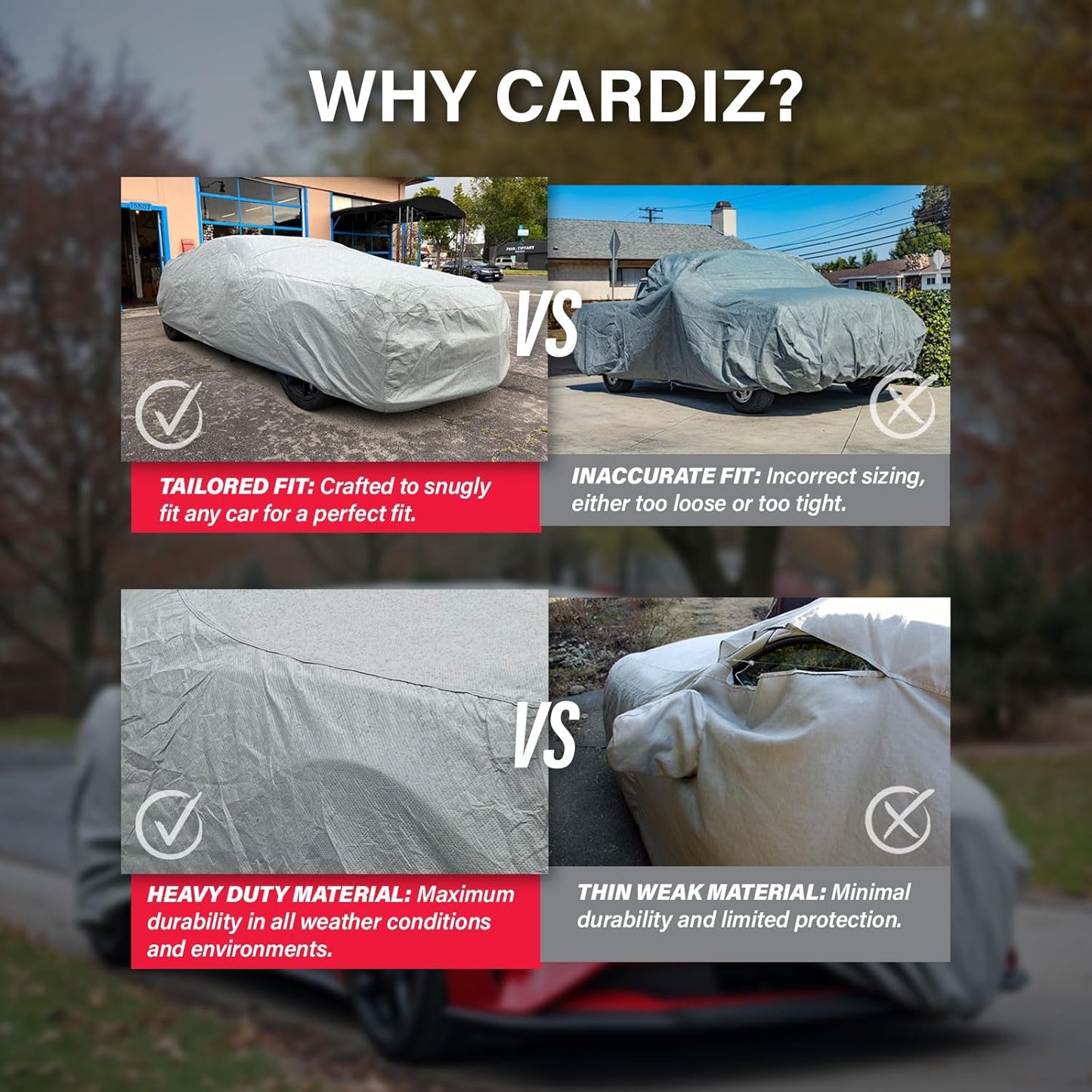 Supreme Full Car Cover - Semi Custom Fit for Orlando 2011-2018 SUV 4-Door | All-Weather Protection: Waterproof, Dustproof, Windproof, UV-Resistant | Includes Accessories