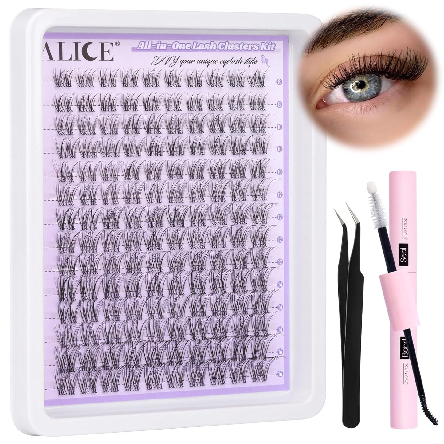 ALICE Wispy Lash Clusters | 168 Pcs | 10-18mm Natural Volume Extensions