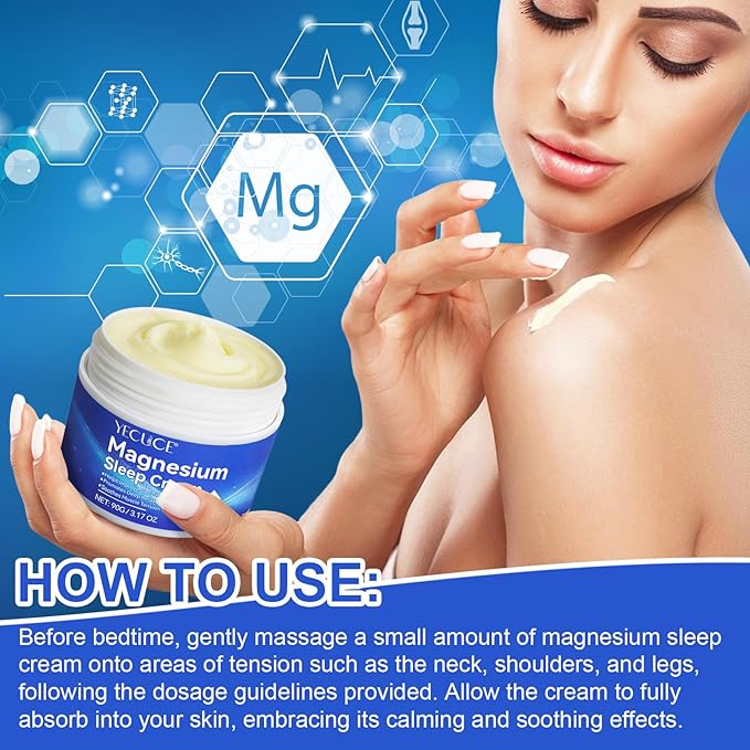 Magnesium Cream for Feet, Magnesium Oil for Feet, Magnesium Lotion, Magnesium Cream 3.17 OZ, Topical Magnesium, Soothes Muscle Tension, High Concentration Genuine Zechstein Topical Magnesium Chloride