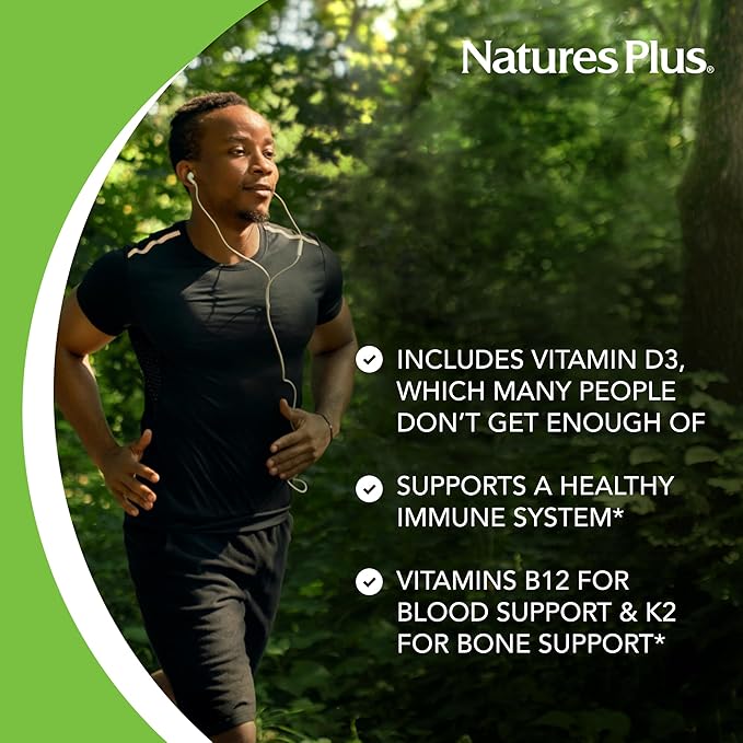 Natures Plus Source of Life Gold Multivitamin - 180 Tablets - with Vitamins D3 & B12 - Blood, Bone & Immune Support - Vegetarian & Gluten Free - 60 Servings