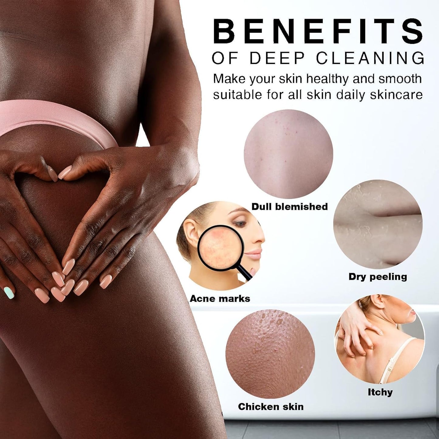 Exfoliating African Bath Sponge Set | 2-Piece Green Body Scrubber