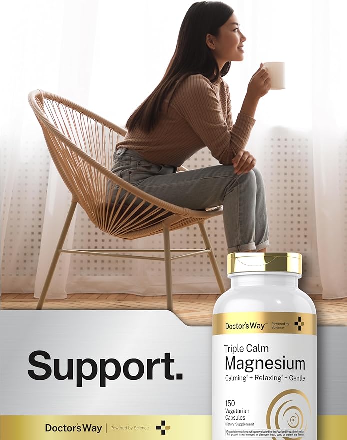 Doctor's Way Triple Magnesium Complex | 150 Capsules | Citrate, Glycinate, & Malate Supplement | Vegetarian, Non-GMO, Gluten Free Formula