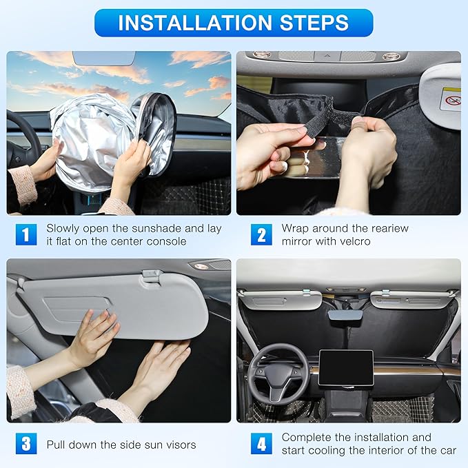 INSAUTO Custom Fit Windshield Sun Shade Accessories for Kia Soul 2020-2026, Foldable Front Window Sunshade, UV & Heat Reflector, Keeps Interior Cool, Includes Storage Bag