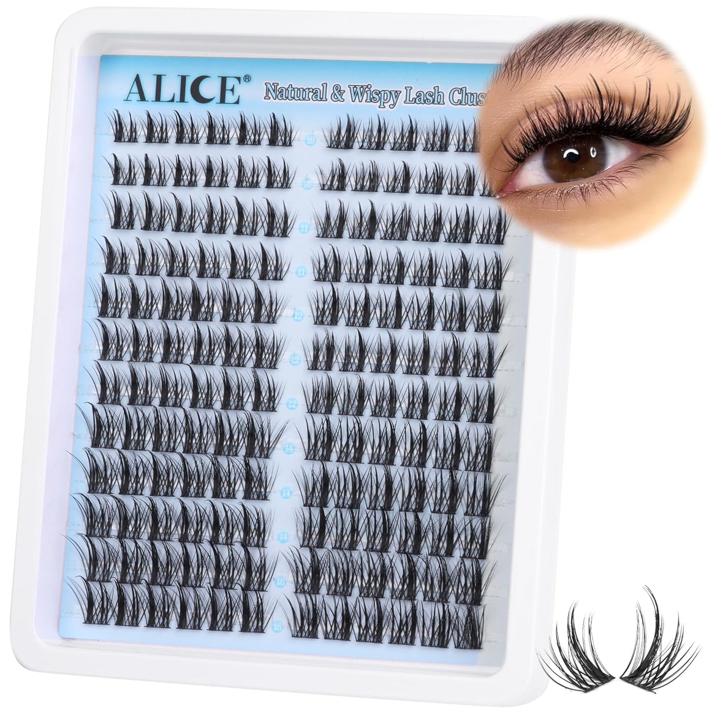 Natural Wispy Cluster Eyelash Extensions | Waterproof DIY Lashes | 224 Pcs