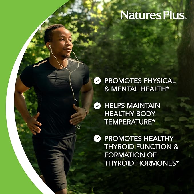 NaturesPlus Potassium Iodide - 150 mcg, 100 Vegan Tablets - Thyroid Support Supplement, Supports Respiratory Health - Vegetarian, Gluten Free - 100 Servings