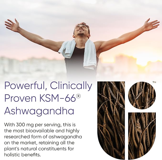 Ashwagandha KSM- 66 Chews - Daily Stress, Cognitive Function and Mood Support Chewable Supplement, Highly Bioavailable Full Spectrum KSM66 Ashwagandha Root Extract, Calm & Relaxation - Lemon, 60 Count