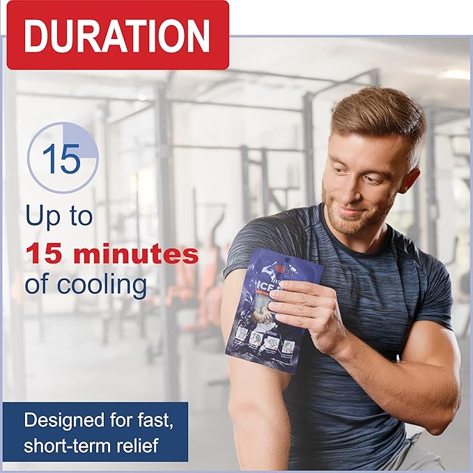 Sport Temp Instant Ice Cold Packs (7”x 5”) Disposable Ice Packs for Pain Relief, Swelling, Injuries, Toothaches, and Sprains – Cold Therapy for Athletes, First Aid, Travel & Outdoor Use (100 Pack)