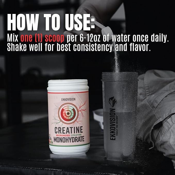 Creatine Monohydrate Powder, Micronized, Unflavored, Pre Workout & Post Workout Supplement for Men and Women, Energy Support, Easy to Mix in Shakes, Smoothies & Beverages, 200 Servings