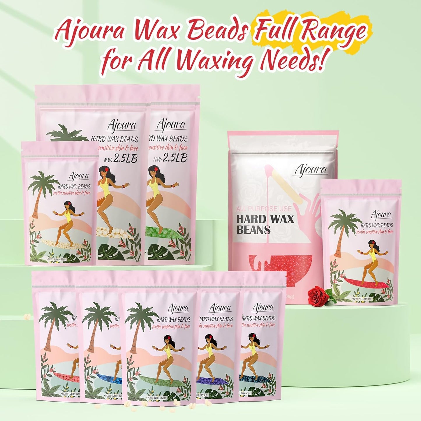 Chamomile Hard Wax Beads – 1Lb Hair Removal Wax for Full Body | Home Refill
