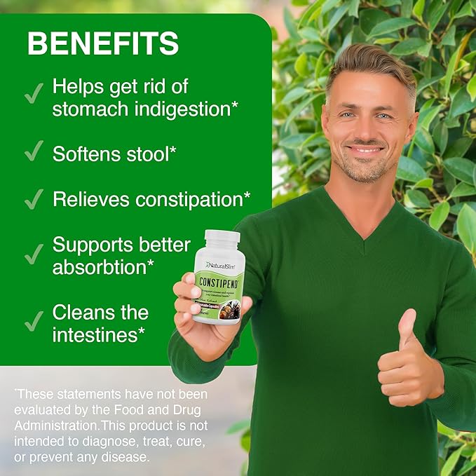 NaturalSlim Magnesium Oxide - Constipend for Constipation Relief, Colon Cleanser & Stool Softeners for Women & Men with Magnesium Citrate, Aspartate, & Olive Extract - 120 Vegetable Capsules 3 Pack