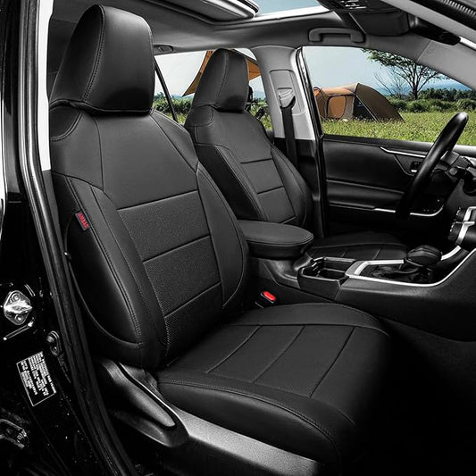 coverdream 2026 Rav4 Seat Covers Custom Fit for 2026 Toyota Rav4 Hybrid (SE,XSE) & PHEV GR Sport SUV,Full Set Luxury Waterproof Leather Car Seat Protector