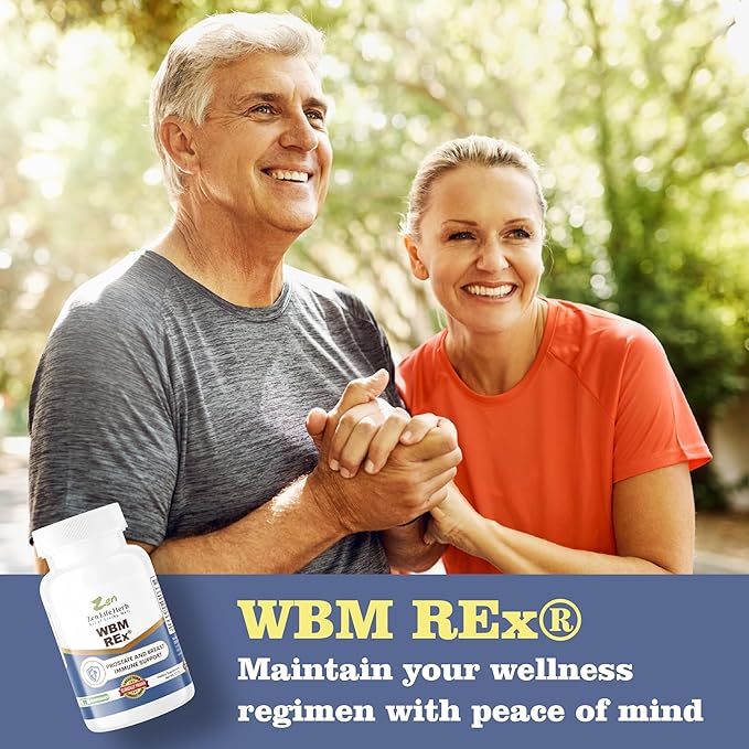 WBM REx White Button Mushrooms Ginseng Plus Clinically Proven Advanced Immune Support for Prostate and Breast Health Supplement (60 Capsules)