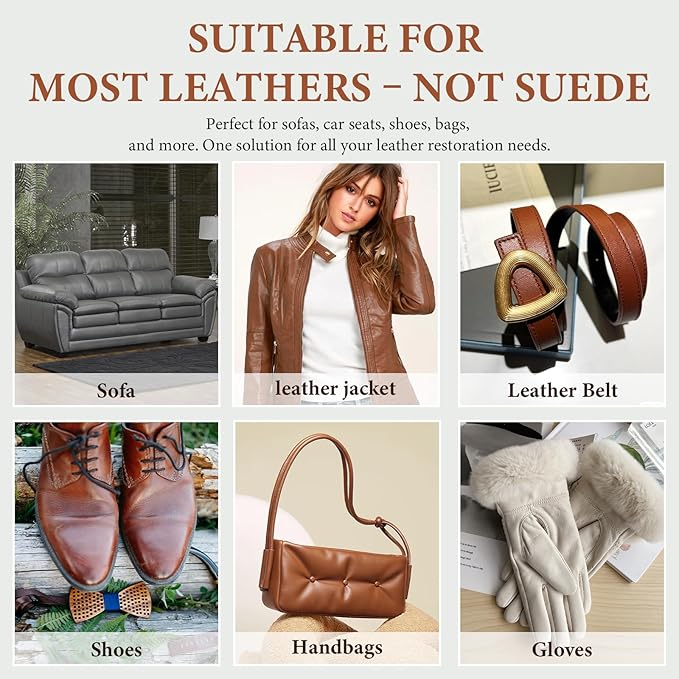 Leather Recoloring Balm Leather Color Restorer Scratch Repair Leather Paint for Furniture Couches Car Seats Shoes Bags Leather Dye and Restorer Restores Faded and Scratched Leather-Gray