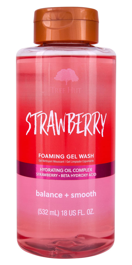 Tree Hut Strawberry Balance & Smooth Foaming Gel Wash, 18 Oz