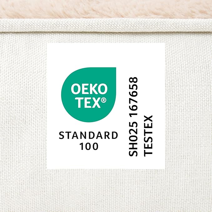 TOWN & COUNTRY EVERYDAY CuddleTown Comfy Solid Bolster Sofa Pet Bed, Supportive & Calming Egg Crate Foam, Non-Slip Bottom, Machine Washable Cover, Cream, Large 35"x25"x8"