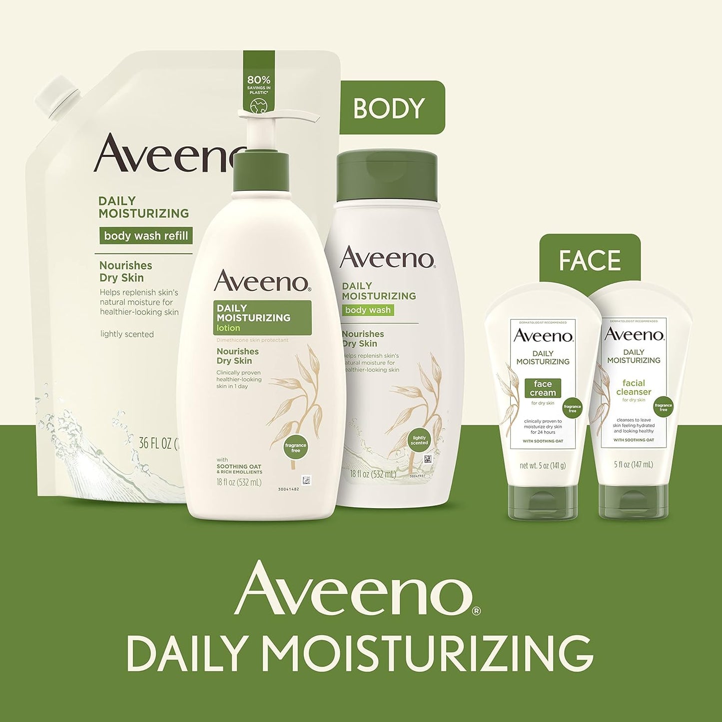 Aveeno Daily Moisturizing Lotion | 2-Pack | 20 Fl Oz Pump | Hydrating