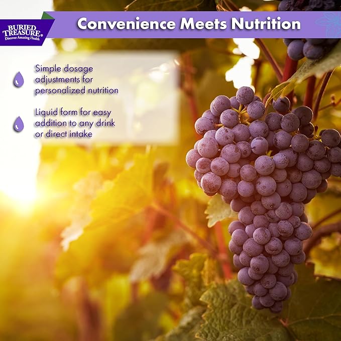 Buried Treasure Fulvic Minerals Grape Flavored – Colloidal Minerals from Humic Fulvic Acid, Electrolytes from Trace Minerals for Recovery and Wellness Support. Add to Water – 32 Servings