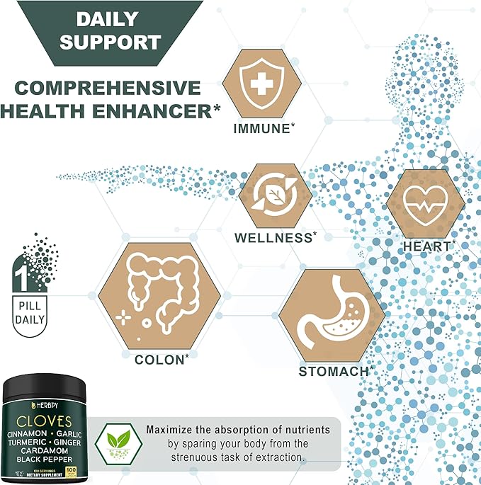 Bundle 7in1 Cloves Supplement and 5in1 Ashwagandha Shilajit - Supports Immune, Digestive Health, Relaxation, and Heart Health