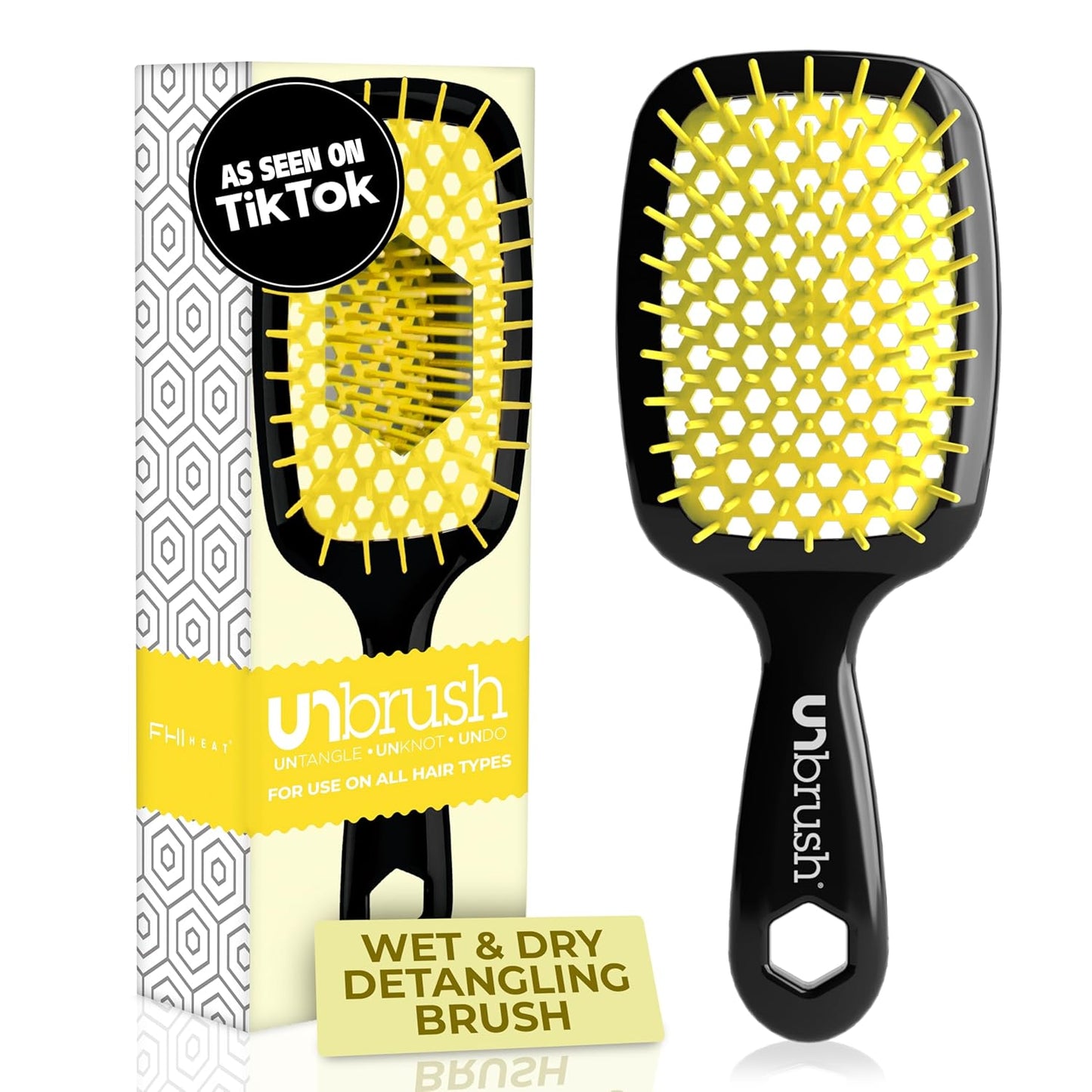 FHI Heat UNbrush Detangling Brush | Pain-Free for All Hair Types | Lightweight & Durable