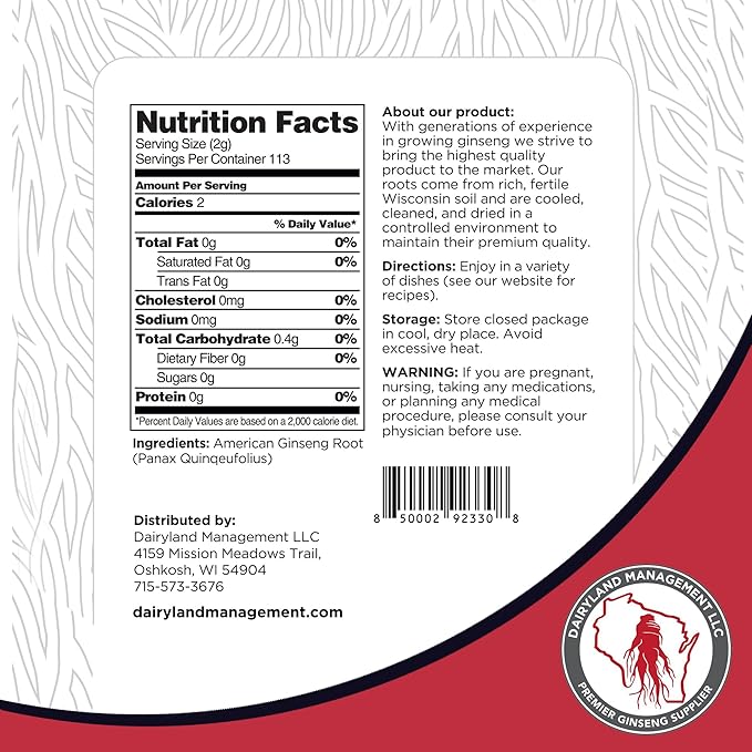Dairyland American Ginseng Slices and Roots - 16 oz Pack Each of Wisconsin Ginseng – Direct from Farmer to Consumer 西洋参