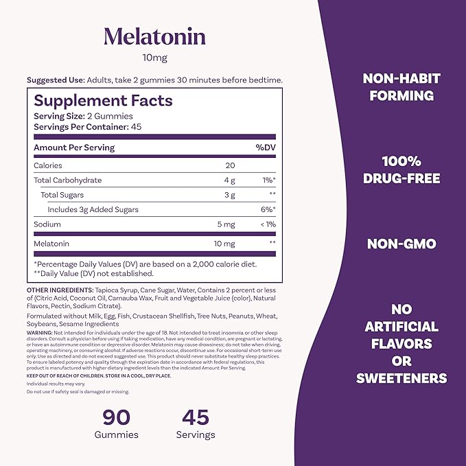 Natrol Melatonin Gummies, Sleep Support, 90 Strawberry-Flavored Adult Melatonin Gummies, 10 mg Sleep Aids for Adults