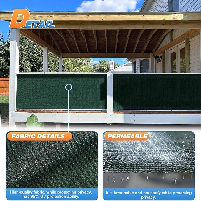 TANG Sun Shade Fabric Roll 8'x65' Shade Cloth for Garden Dark Green HDPE Mesh Shading Pergola Cover Replacement Canopy, 95% Blockage Sunshades for Outdoor Patio Backyard Plant