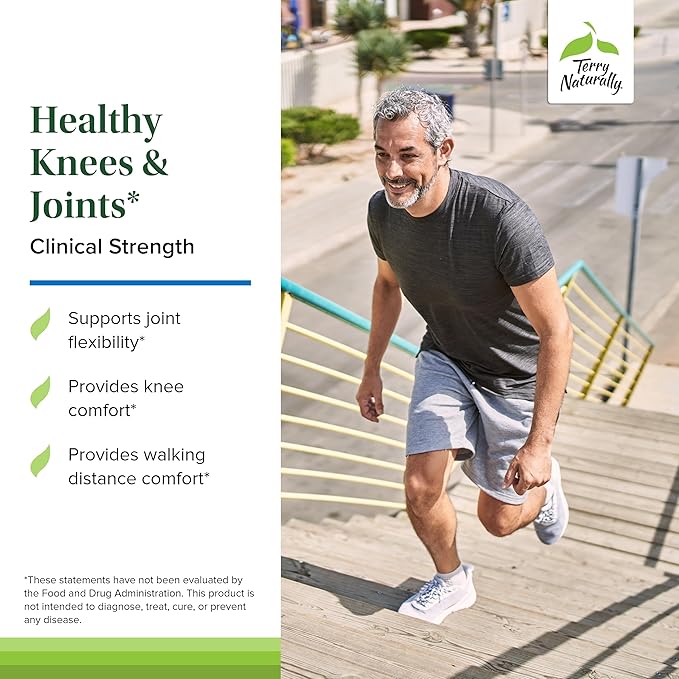 Terry Naturally Healthy Knees & Joints - Dietary Supplement to Support Bone Health & Joint Flexibility - Healthy Knee & Hip Aid with Calcium Fructoborate - 60 Capsules, 2 Pack