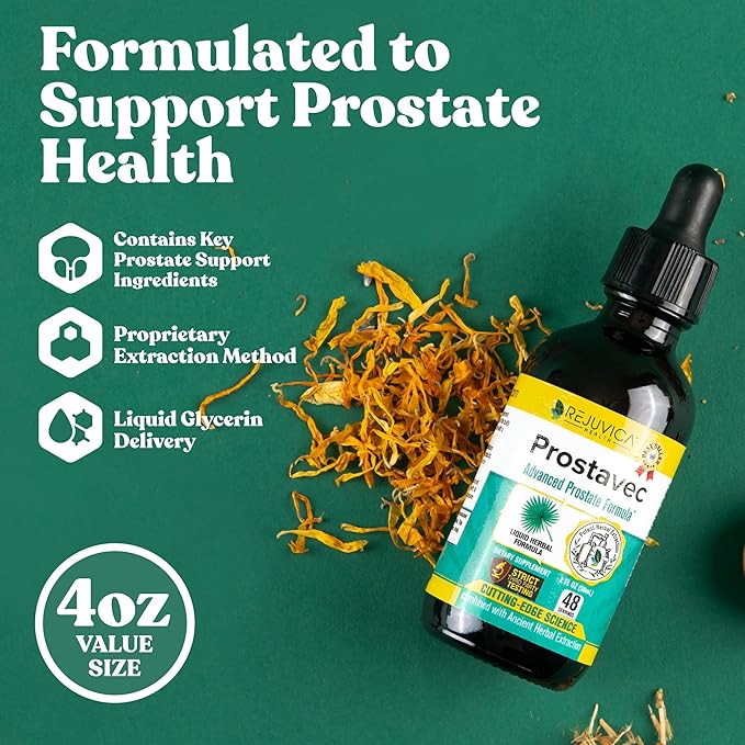 Prostavec Advanced Prostate Support Supplement - Liquid Formula for Faster Absorption with Pygeum, Saw Palmetto, Stinging Nettle + Turmeric & Damiana - Vegan, Non-GMO - 6 fl oz