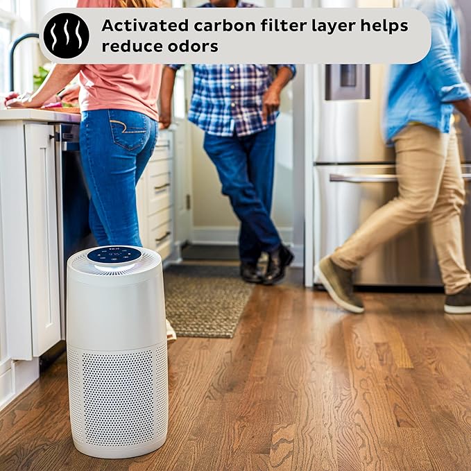 Instant HEPA Quiet Air Purifier, From the Makers of Instant Pot with Plasma Ion Technology for Rooms up to 1,940ft2, removes 99% of Dust, Smoke, Odors, Pollen & Pet Hair, for Bedrooms, Offices, Pearl
