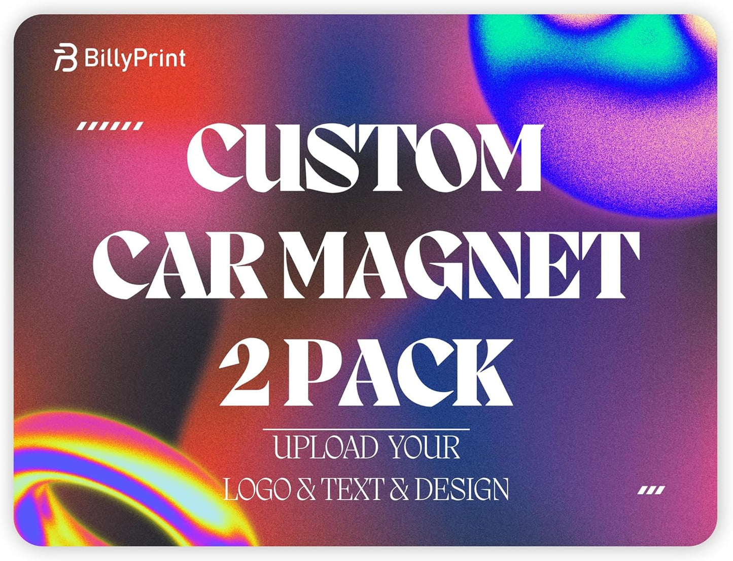 Custom Car Magnet for Business 2-Pack Vivid Printing Reflective Fade-Resistant Material Car Advertising Sign Personalized Magnetic Sheets for Vehicles Multi Size 10x20in