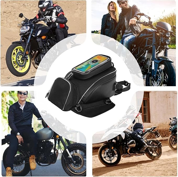 Motorcycle Tank Bag for Ducati Monster 937 Monster 821 1200 1200S, Strong Magnetic Waterproof Oxford Black Motorbike Quick Release Pannier Bag