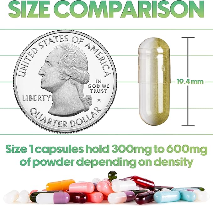 XPRS Nutra Size 1 Empty Capsules - 1000 Count Colored Empty Gelatin Capsules - Pill DIY Supplement Capsule Filling - Fillable Color Gel Caps Pills for Do-It-Yourself Supplements (Black/Red)