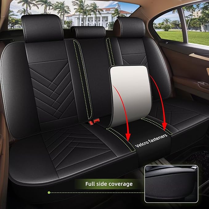 AOMSAZTO Car Seat Covers Fit for Toyota Highlander 2017-2026: Full Set Waterproof Faux Leather Automotive Seat Covers Vehicle Seat Cushion Protector Car Interior Covers(5 Seats Black)