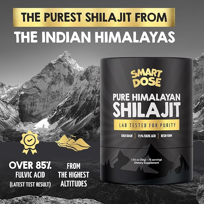 Pure Himalayan Shilajit Resin - Over 85% Fulvic Acid & Large Jar w/ 125 Servings - Probably The Purest Shilajit on The Market - US Lab Tested (Medium Jar, Himalayan Shilajit (Medium))