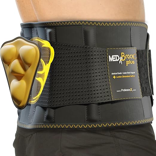 PLUS Lower Back Brace for Lifting at Work with Ergonomic Dimensional Lumbar Pad - Back Support Belt for Pain Relief for Men and Women - Medical Grade Orthopedic Waist Compression (X-Large)