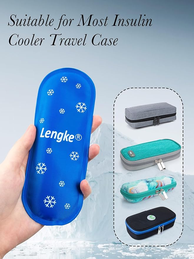 2PCS Ice Packs for Insulin Cooler Travel Case, Reusable Ice Packs for Travel, Small TSA Approved Travel Ice Packs by LengKe