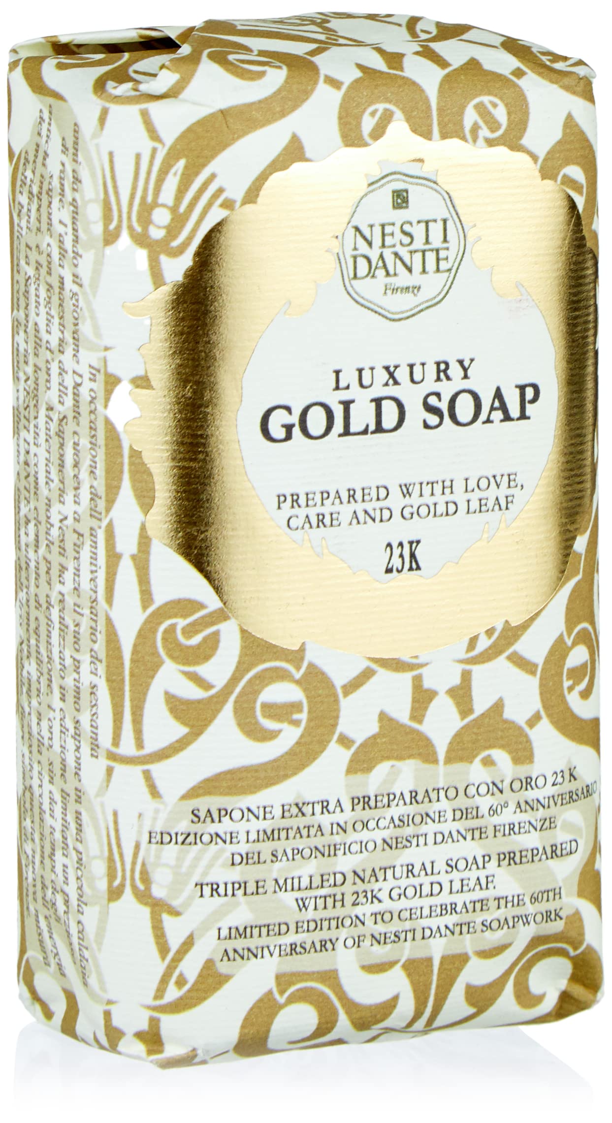 Nesti Dante Nesti Dante 60 Anniversary Luxury Gold Soap With Gold Leaf (Limited Edition), 8.8Oz, 8.8 Ounce