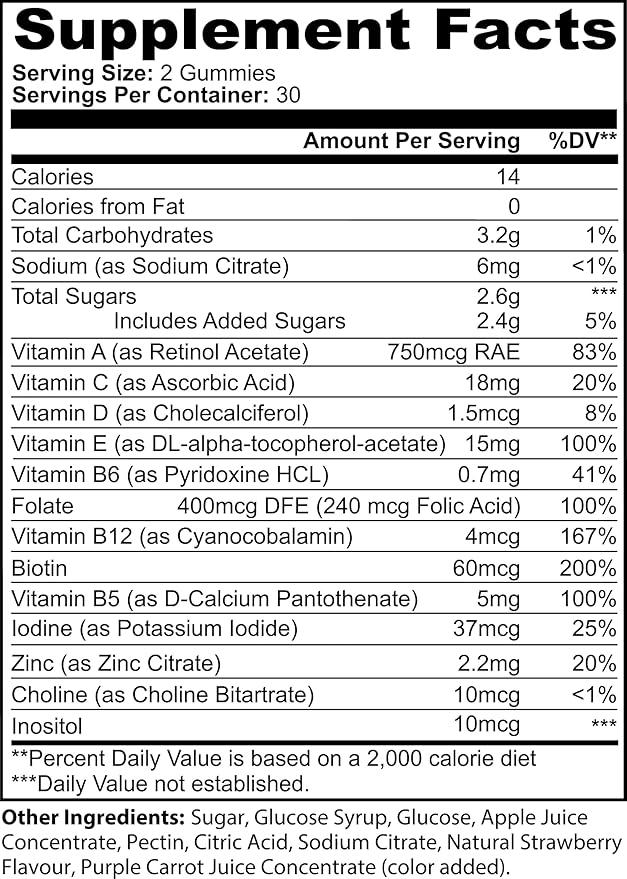 PurePath, Multi-Vitamin Gummies, 60 Count, Strawberry Flavored, Supplement for Adults, Supports Overall Health and Well-Being, Made in The USA