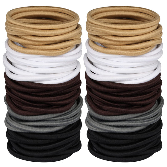 120 Pcs Neutral Colors Elastic Hair Tie, 4Mm Ponytail Holders For Medium To Thick Hair No Damage Hair Accessories For Men, Women