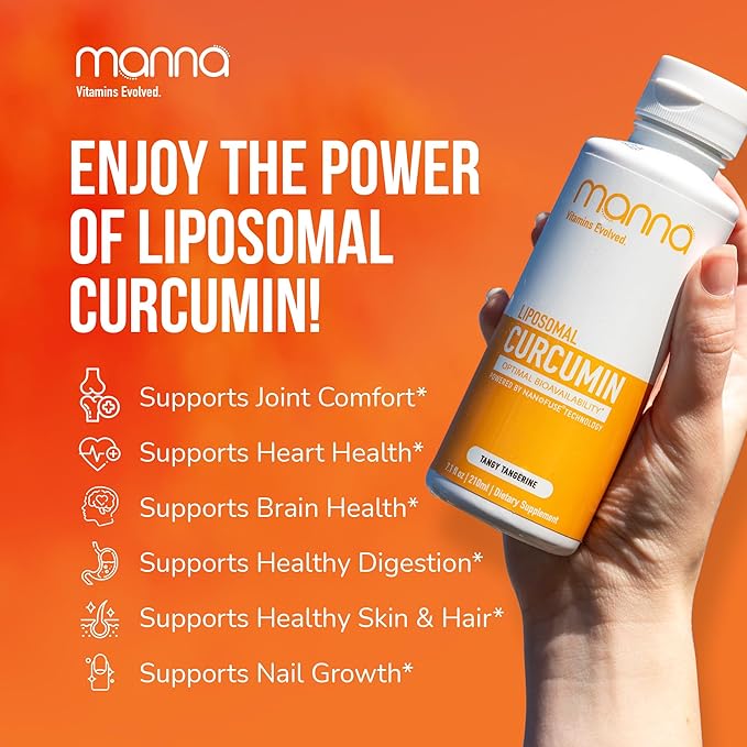 Manna Vitamins Evolved Liposomal Liquid Curcumin for Advanced Absorption Best Turmeric Supplement for a Healthy Life (3 Pack)