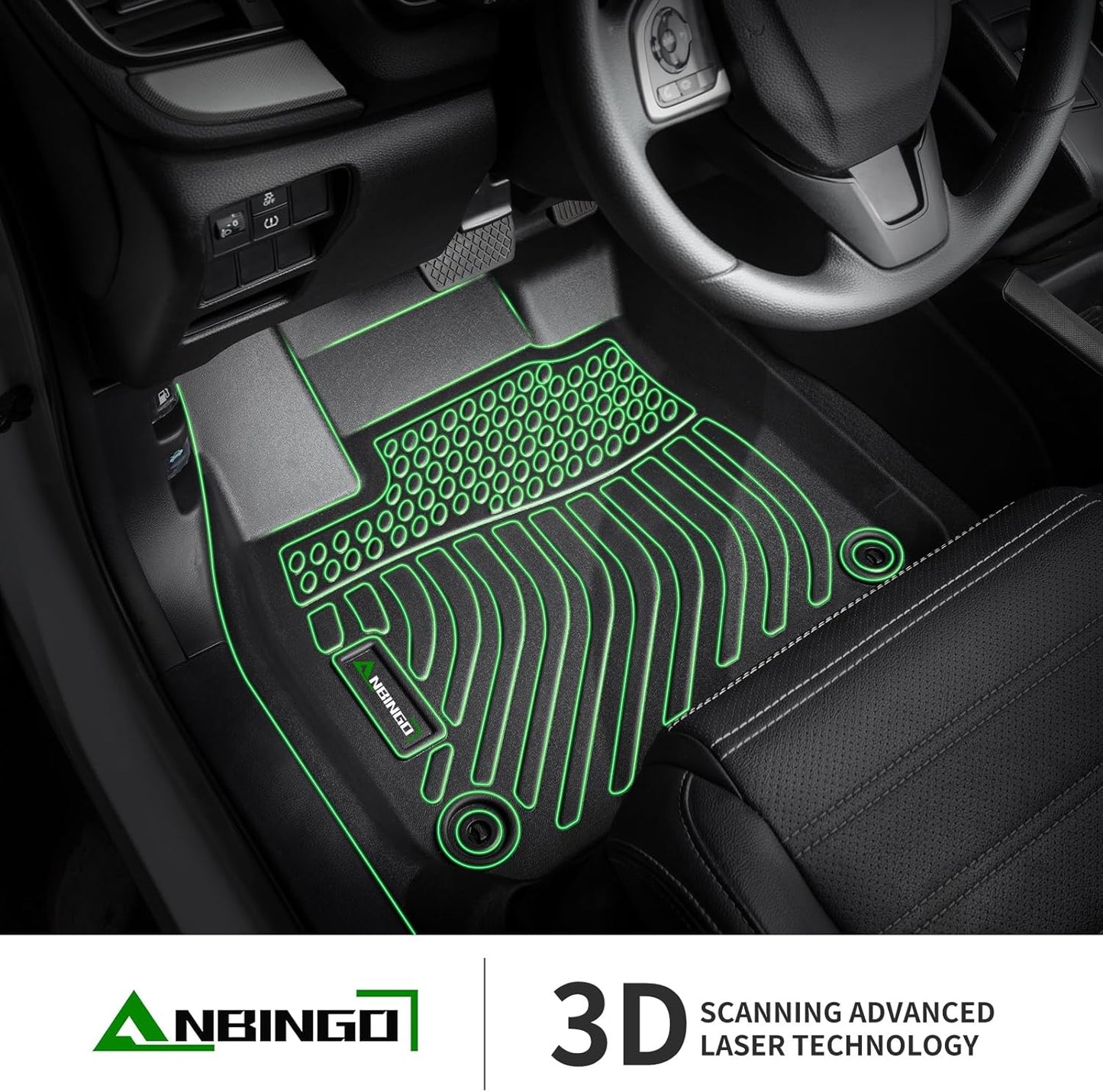 ANBINGO®-Floor Mat for Genesis GV80 2021-2026 5 Seats,TPE All Weather Protection GV80 Car Floor Liners Front & Rear Row Waterproof GV80 Accessories
